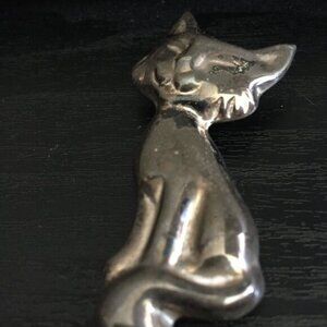 VINTAGE MEXICO 925 SILVER LARGE CAT BROOCHPENDANT